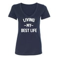 thumbnail image 1 of Living My Best Life Womens V-Neck T-Shirt, 1 of 2