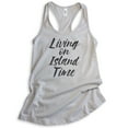 thumbnail image 1 of Living On Island Time Tank Top, Ladies Racerback Tank Top, Beach Tank, Vacation Tank, Vacay Tank, Silver Gray, X-Large, 1 of 3