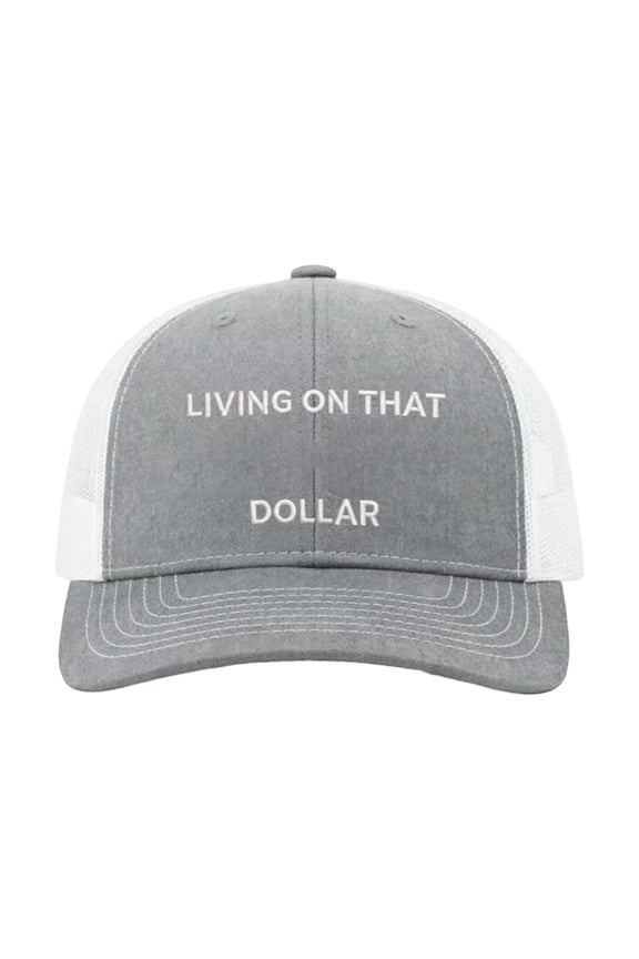 Living On That Dollar Mesh Trucker Hat, Funny Graphic Adjustable Snapback Baseball Cap for Men and Women
