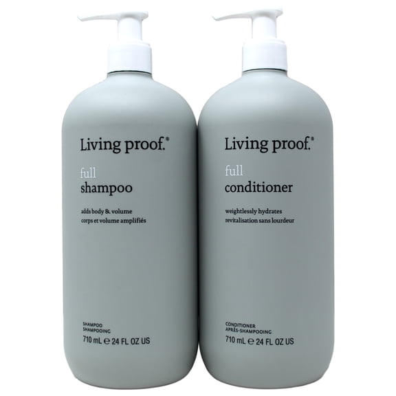 Living Proof Frizz Control, Heat Protection, Detangling Shampoo Plus Conditioner, Full Size Set - 2 Piece