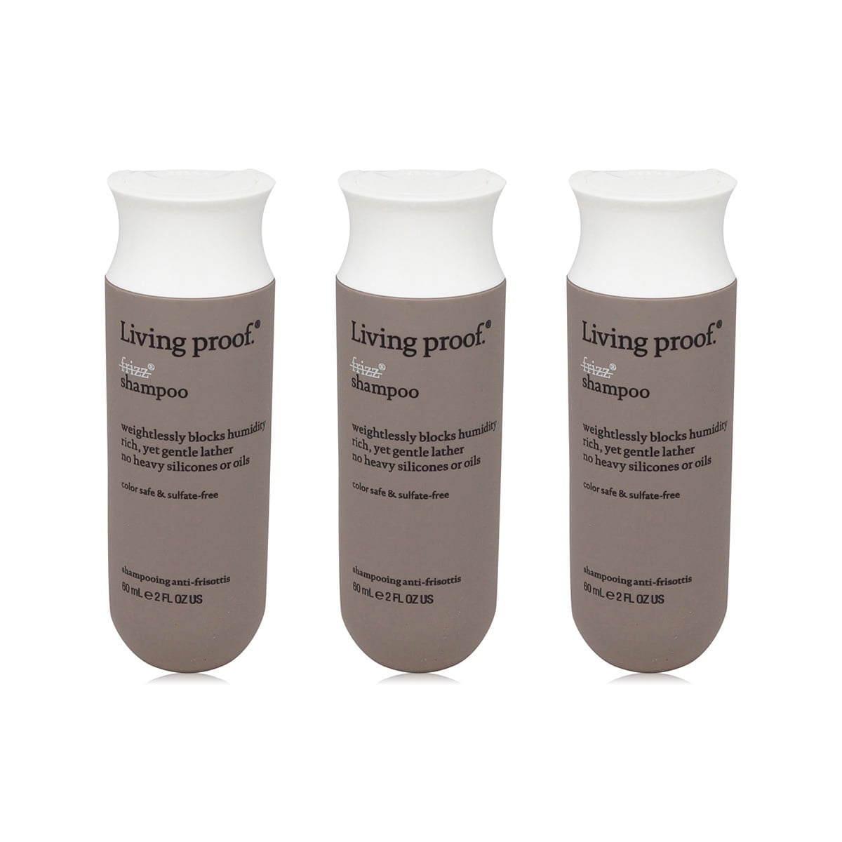 Living Proof No Frizz Shine Enhancing & Color Protection Daily Shampoo, 2 fl oz - Travel Size, 3 Piece