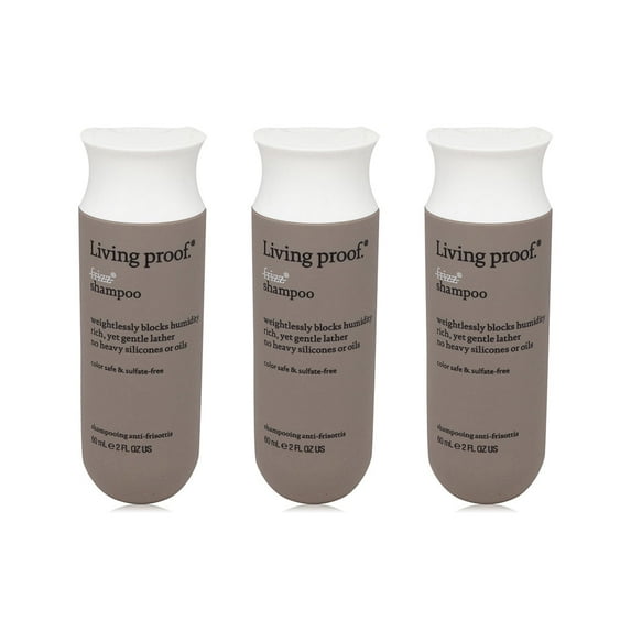 Living Proof No Frizz Shine Enhancing & Color Protection Daily Shampoo, 2 fl oz - Travel Size, 3 Piece