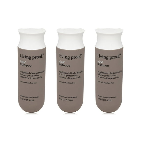 Living Proof No Frizz Shine Enhancing & Color Protection Daily Shampoo, 2 fl oz - Travel Size, 3 Piece