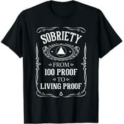 VIVAY Living Proof Shirt Womens Sobriety Anniversary Sober AA NA Recovery T-Shirt