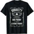 thumbnail image 1 of Living Proof - Sobriety Anniversary Sober AA NA Recovery T-Shirt, 1 of 3