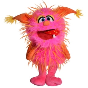 Living Puppets 15-Inch Plush Pink and Orange Monster Hand Puppet, Colorful Toy, Kids Ages 3+
