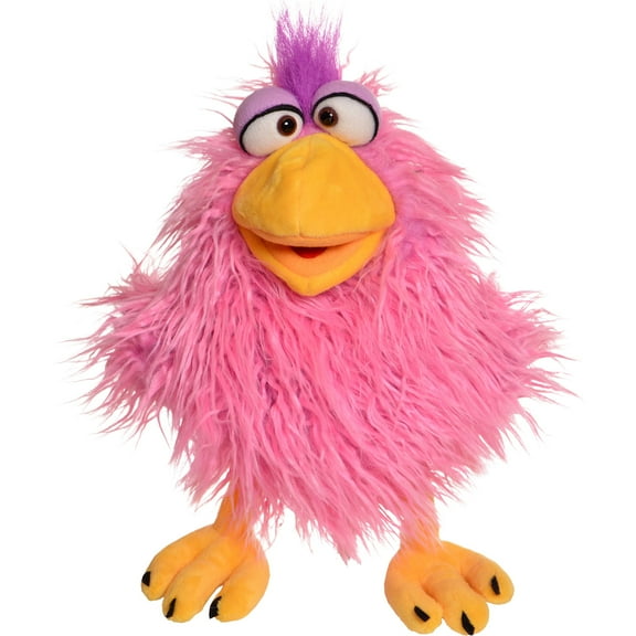 Living Puppets: Cheeks The Pink Chicken - 14" Plush Hand Puppet, Handmade, Moving Mouth, Soft Animal Companion Character, Play & Develop Toy, Kids 3+
