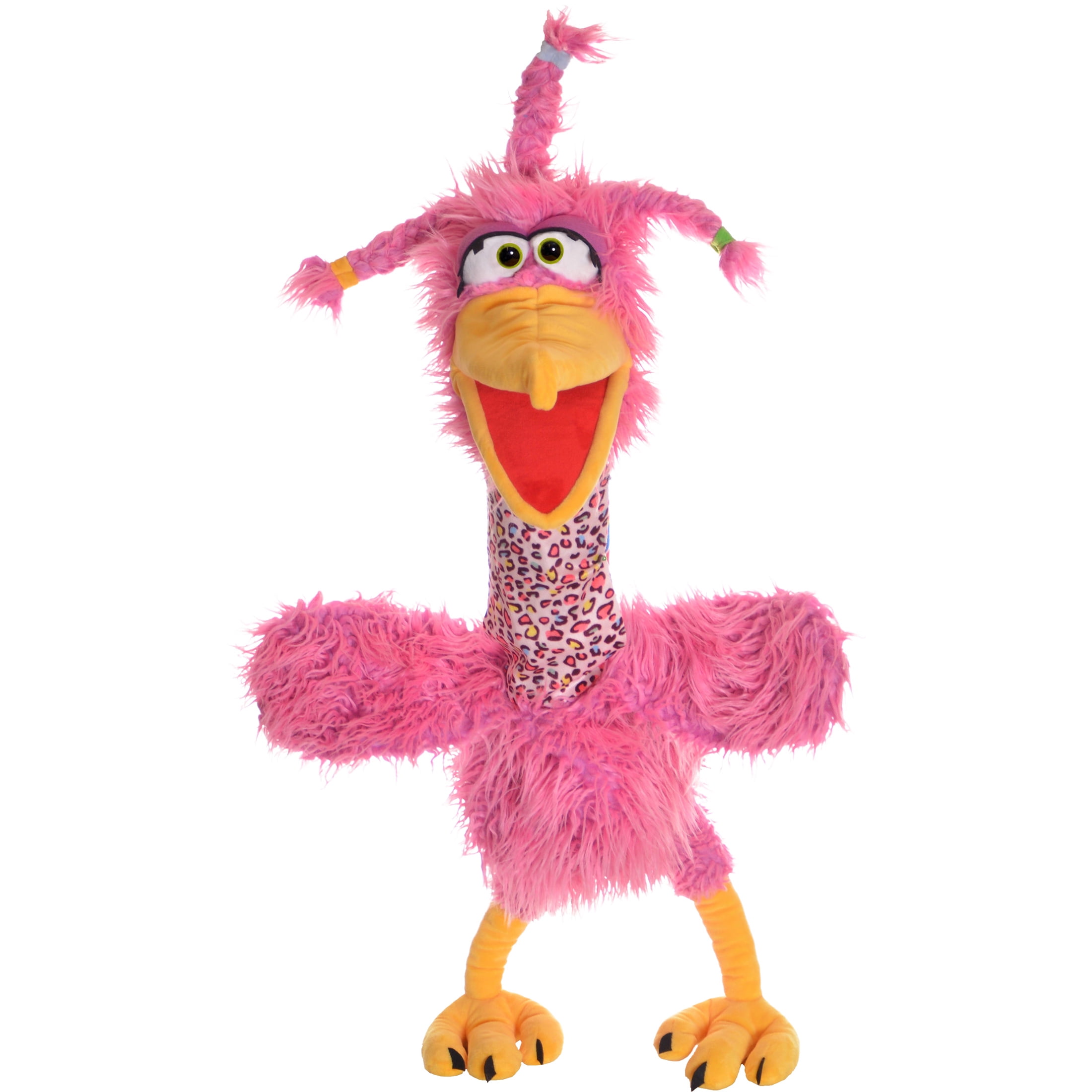Dizzy The Big Pink Bird Plush Hand Puppet, 26-Inch