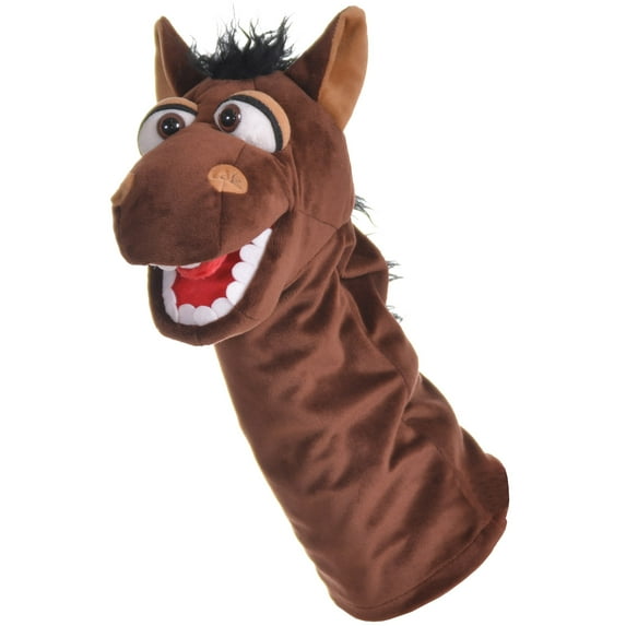 Living Puppets: Dobs The Brown Horse - 14" Plush Hand Puppet, Handmade, Moving Mouth Pony, Soft Animal Companion Character, Play-Develop Toy, Kids 3+