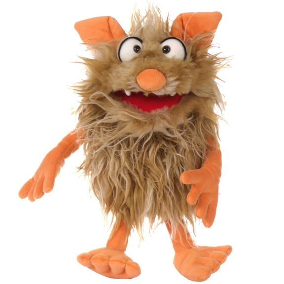 Living Puppets: Dusty The Friendly Monster - 14"Plush Hand Puppet, Handmade, Moving Mouth, Soft Animal Companion Character, Play Develop Toy, Kids 3+