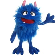 Living Puppets Mack The Blue Friendly Monster - 14" Plush Hand Puppet, Handmade, Moving Mouth, Soft Companion Character, Play & Develop Toy, Kids 3+