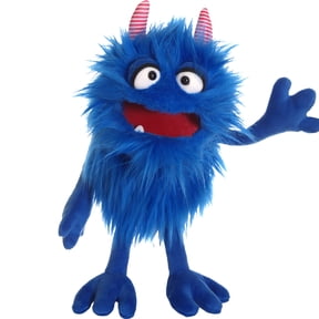 Living Puppets: Mack The Blue Friendly Monster - 14" Plush Hand Puppet, Handmade, Moving Mouth, Soft Companion Character, Play & Develop Toy, Kids 3+