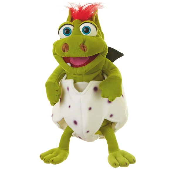Living Puppets: Olive The Baby Dinosaur - 14" Plush Hand Puppet, Handmade, Moving Mouth, Soft Animal Companion Character, Play & Develop Toy, Kids 3+