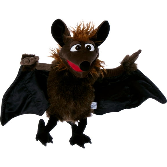 Living Puppets: Ren The Flying Bat - 26" Plush Hand Puppet, Handmade Pal, Moving Mouth, Soft Animal Companion Character, Play & Develop Toy, Kids 3+