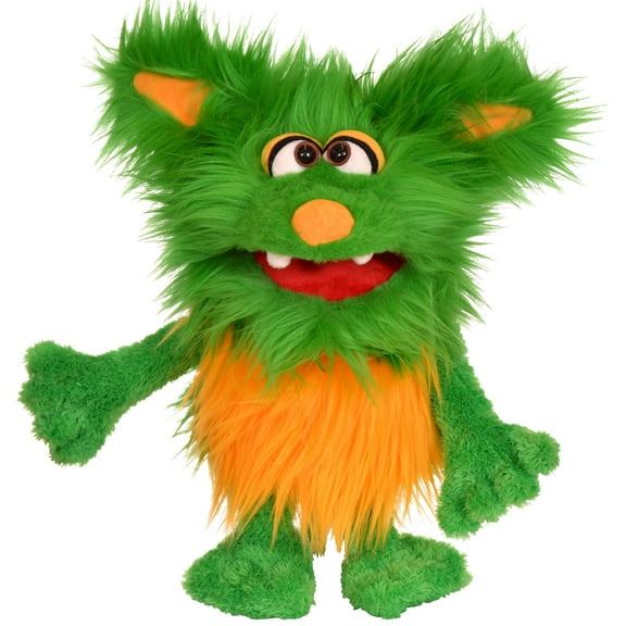 Living Puppets: Rocky The Green Friendly Monster - 16" Plush Hand Puppet, Handmade, Moving Mouth, Soft Companion Character, Play-Develop Toy, Kids 3+