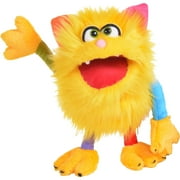 Living Puppets Sassy The Yellow Friendly Monster - 14" Plush Hand Puppet, Handmade, Moving Mouth, Soft Companion Character, Play-Develop Toy, Kids 3+
