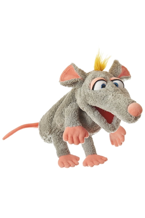 : Scraps The Grey Mouse - 12" Plush Hand Puppet, Handmade Pal, Moving Mouth, Soft Animal Companion Character, Play & Develop Toy, Kid 3+