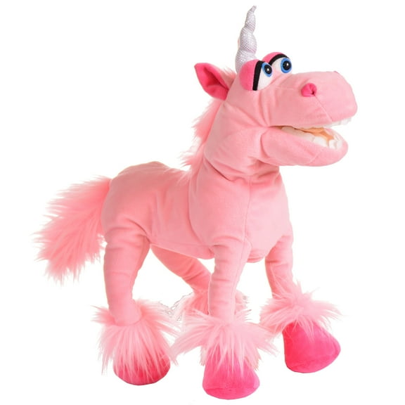 Living Puppets: Spark The Pink Unicorn - 16" Plush Hand Puppet, Handmade, Moving Mouth, Soft Companion Fantasy Character, Play & Develop Toy, Kids 3+