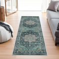 thumbnail image 1 of Living Room 2x5 Runner Rugs - Boho Rugs for Living Room Stain Resistant Carpet Vintage Tribal Rugs for Bedroom Kitchen Bathroom with Non Slip Backing Home Decor Floor Decoration Mat 2x5 Teal, 1 of 17