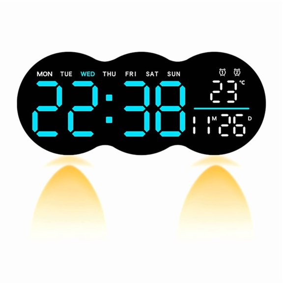 Living Room ABS Cloud Clock with LED Ambient Light, Two Alarms, 3-Level Brightness, Remote