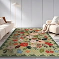 thumbnail image 1 of 5x7 ft Living Room Area Rug Machine Washable Boho Area Rug Non Slip Floral Vintage Low Pile Large Rug for Living Room, Bedroom, Farmhouse, Dining Room, 1 of 12