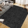 thumbnail image 1 of Living Room Area Rug 9x12 Machine Washable Non-Slip Stain Resistant Modern Abstract Floor Carpet Solid Rug for Dining Room Home Office, Black, 1 of 7