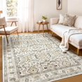 thumbnail image 1 of Living Room Area Rugs 5x7: Washable Rug Boho Soft Non-Slip Low Pile Stain Resistant Foldable Carpet for Bedroom Playroom Dining Room Office Kitchen Farmhouse Home Decor Rug-Cream Color, 1 of 18