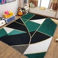 thumbnail image 1 of Living Room Area Rugs, Abstract Geometric Shape Blocks Printed Design Carpet, Emerald Green Washable Rectangle Rug, Soft Short Pile Carpet For Bedroom Dining Room Non-Slip Rug, 1 of 7