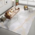 thumbnail image 1 of Living Room Area Rugs, Marble Gold Line Texture Printed Design Carpet, Light Gray Washable Rectangle Rug, Soft Short Pile Carpet For Bedroom Dining Room Non-Slip Rug, 1 of 7