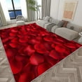 thumbnail image 1 of Living Room Area Rugs, Romantic Red Rose Petals Printed Rug, Red Carpet Washable Short Pile Area Rugs For Bedroom Dining Room, Soft Non Slip Non Shedding Rug, 1 of 7