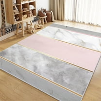 Living Room Area Rugs, Simple Modern Marble Printed Carpet, White Washable Rectangle Rug, Soft Low-Pile Carpet For Bedroom Dining Room Non-Slip Rug
