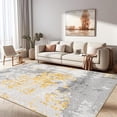 thumbnail image 1 of Living Room Area Rugs - Washable Modern Abstract Neutral Soft Indoor Rug Thin No Slip Floor Low Pile Carpet For Bedroom Dining Room Home Office Decor - Yellow Light Gray, 1 of 7