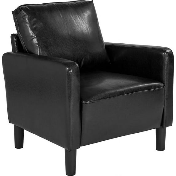 Living Room Arm Chair Single Seat Couch in Black LeatherSoft