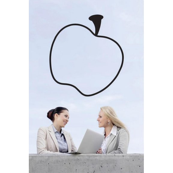 Living Room Art Apple Silhouette 16x24"