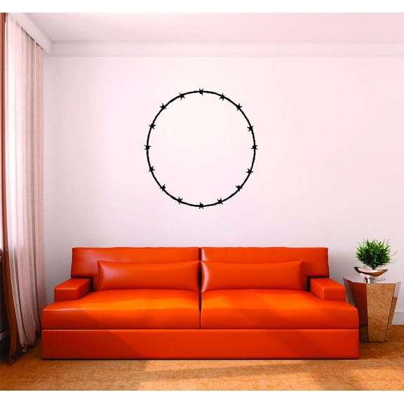 Living Room Art Barb Wire Circle Design 20x20