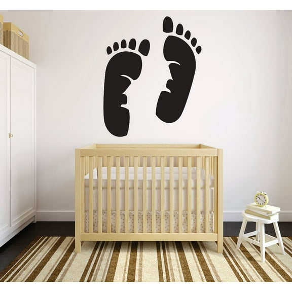 Footprints Baby Infant newborn Boy Girl Decor Peel & Stick Sticker Vinyl Wall Decal 12x18 Inches