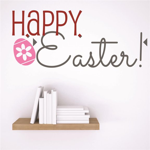 Living Room Art Happy Easter Holiday Quote 10x10 Inches