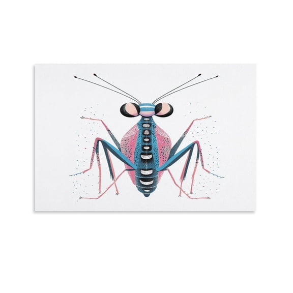 Living Room Art Illustration Mantis Canvas Prints Wall Art Cute Praying Mantis Canvas Prints Office Home Decorations Family Picture 12x18inch Unframed Wall Decor