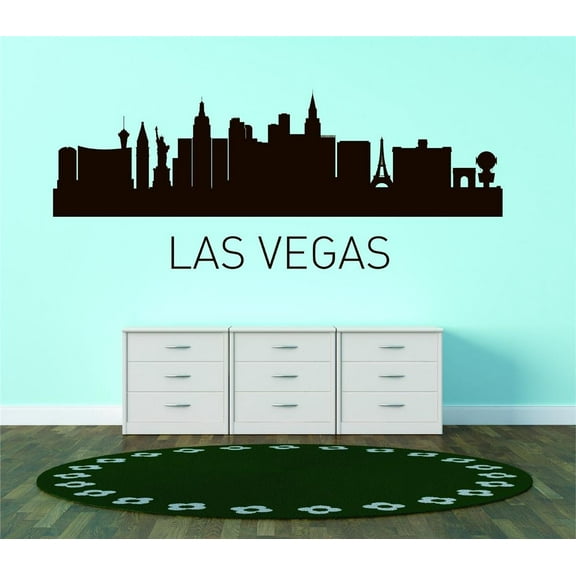 Living Room Art Las Vegas United States Major City Geographical Map Landmark 20x60