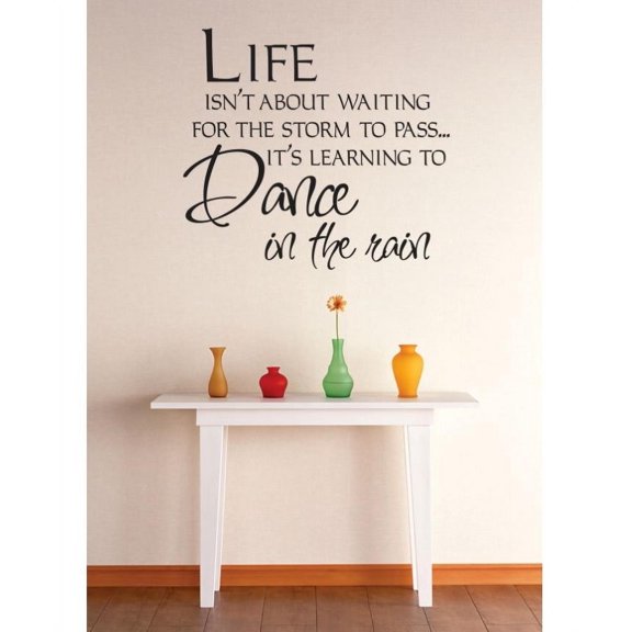 Living Room Art Life Isnt About Waiting For The Storm To Pass... Its Learning To Dance In The Rain Quote 16x16"