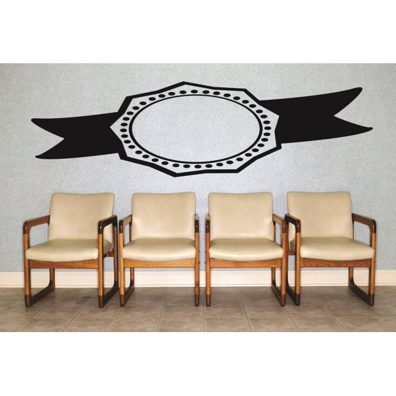 Living Room Art Nine Pointed Star With Ribbon Silhouette 10x20 Inches