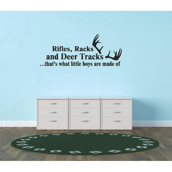 New Wall Ideas Rifles Racks And Deer Tracks ...that's What Little Boys Are Made Of Hunting Hunter Sports Quote Sign 10x20"