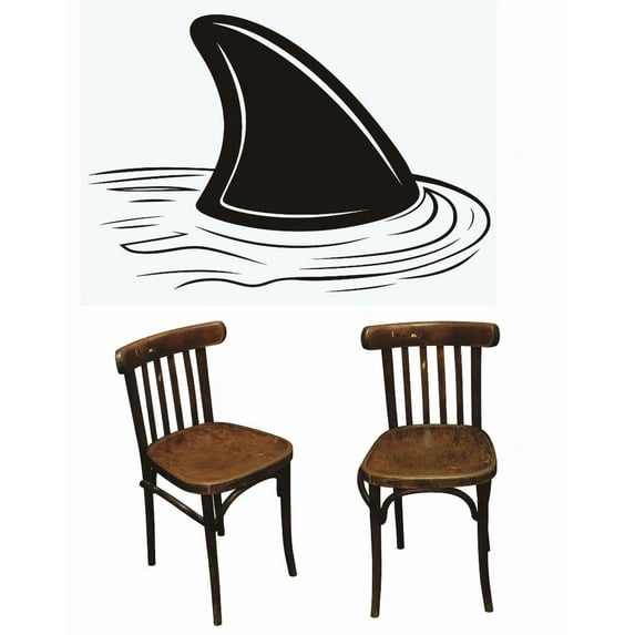 Living Room Art Shark Fin Water Silhouette 20x30"