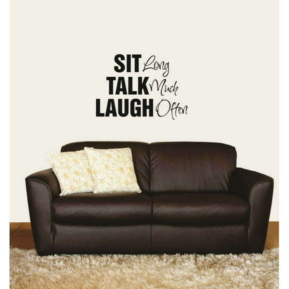 Living Room Art Sit Talk & Laugh Family Life Quote 14 X 14 Inches