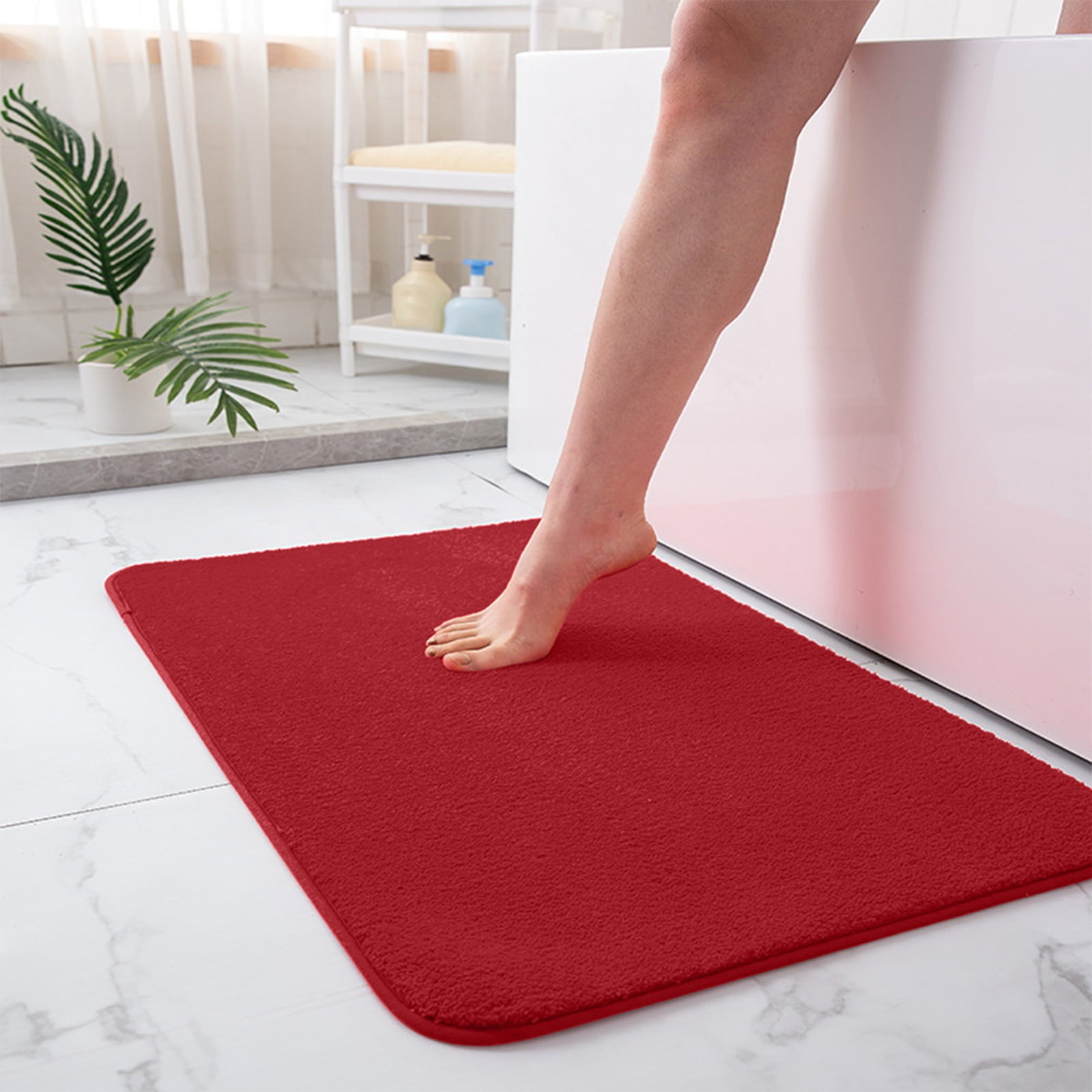 Living Room Bedroom Straight Plush Carpet Floor Mats Bathroom Absorbent