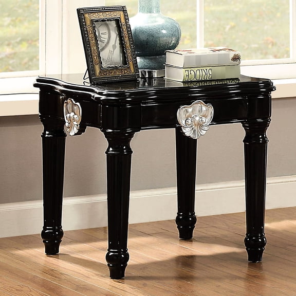 Living Room Black End Table - & Poplar Wood Design Stylish In Space