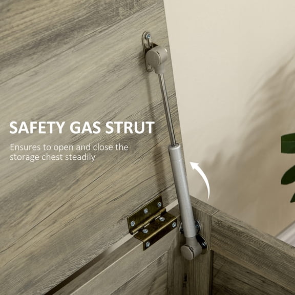 Living Room Cabinets 30" Farmhouse Storage Chest, Lift Top Box Organizer with Safety Hinge to Open Up 150° for Bedroom, Entryway, Living Room, Gray,Metal Cabinets