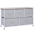 thumbnail image 1 of Living Room Cabinets 40" L 5 Drawer Horizontal Storage Cube Dresser Unit Bedroom Organizer Livingroom Shelf Tower with Fabric Bins,Primary Living Space Cabinets, 1 of 9