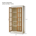 thumbnail image 1 of Living Room Cabinets 71.2'' Tall Display Cabinet with Glass Doors, Rustic Style China Cabinet, Curio Cabinet for Collectibles Figures Trophies, for Hallways Living Room, Kitchen, Home, Studio or Work, 1 of 8