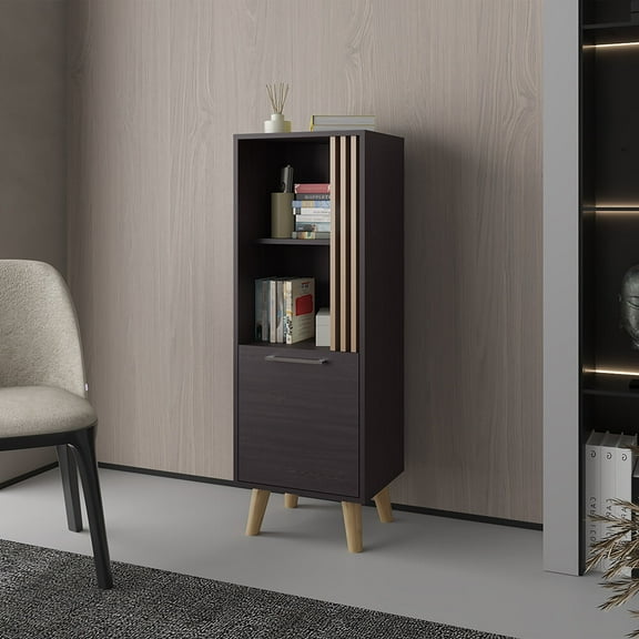 Living Room Cabinets Bedford Storage Cabinet, Living Room, Black/Light Oak,Wooden Cabinets